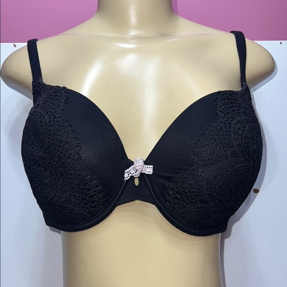 Victoria‎ secret Black Full Coverage Bra with Textured Molded Cups 34DD